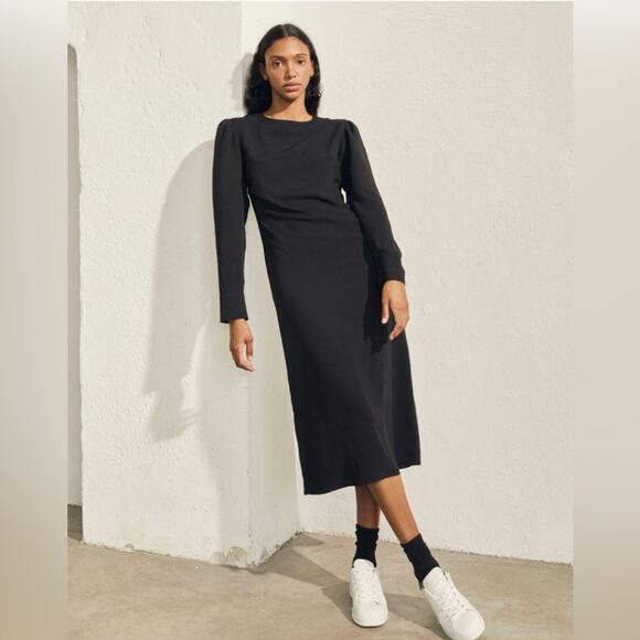 ALOHAS Exclesa - Black Midi Dress Large Long Sleeve - Picture 2 of 13